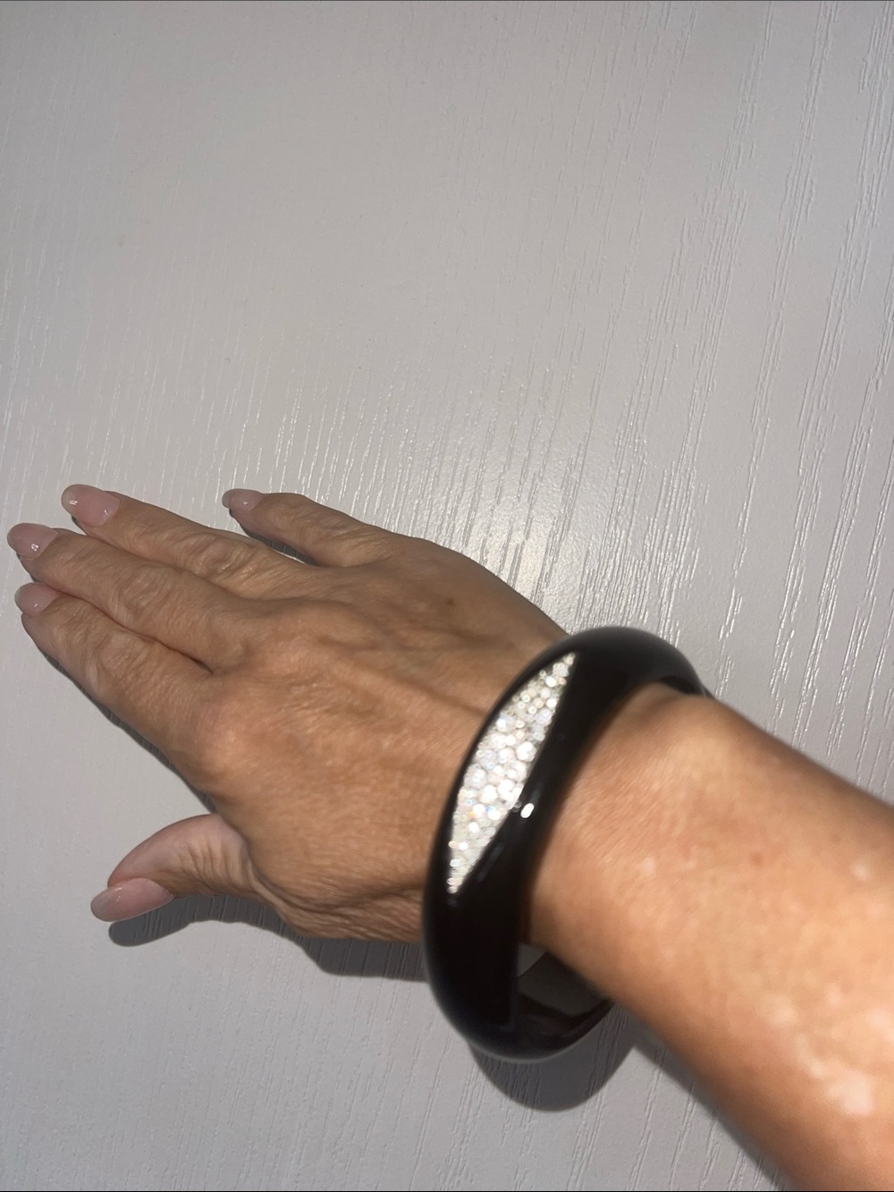 Vintage lucite Bracelet with Crystal Accent
